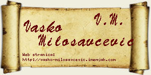 Vasko Milosavčević vizit kartica
